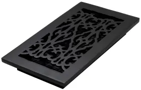 Ac612-blk Decor Grates 771308028293 Victorian Floor Register 6 X 12 Cast Iron Black