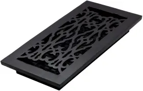 Ac614-blk Decor Grates 771308028309 Victorian Floor Register 6 X 14 Cast Iron Black