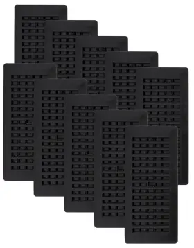Pl410zip-blk-10 Decor Grates 771308028347 Louvered Plastic Floor Register 4 X 10 Inches