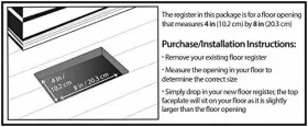 Pl408zip-blk-10 Decor Grates 771308028385 Louvered Plastic Floor Register 4x8 Inches Black #2