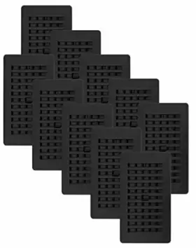 Pl408zip-blk-10 Decor Grates 771308028385 Louvered Plastic Floor Register 4x8 Inches Black