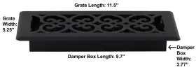 St410-8 Decor Grates 771308028453 Scroll Design Floor Register 4x10 Inches Textured Black 8 Pack #3