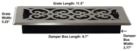 Sph410-nkl-8 Decor Grates 771308028460 Scroll Design Floor Register 4x10 Inches Brushed Ni #3
