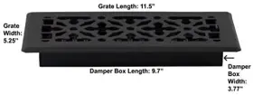 Agh410-blk-8 Decor Grates 771308028491 Gothic Floor Register 4x10 Inches Textured Black 8 Pack #3