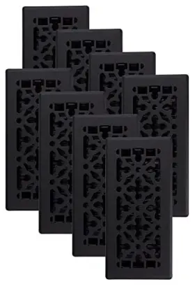 Agh410-blk-8 Decor Grates 771308028491 Gothic Floor Register 4x10 Inches Textured Black 8 Pack