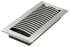 Lah410-nkl Decor Grates 771308029047 Louvered Floor Register 4x10 Inches Brushed Nickel