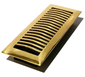 Hsl310 Decor Grates 771308100036 3-inch By 10-inch Louvered Floor Register Solid Brass