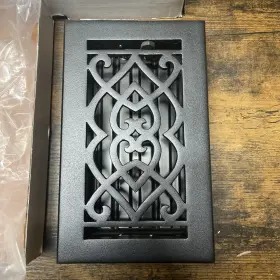 Ac408-blk Decor Grates Blk Victorian Floor Register 4 X 8 Cast Iron Black