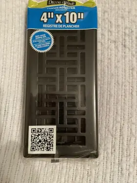Ajh410-blk Decor Grates 4 Inch X 10 Oriental Steel Plated Floor Register Black