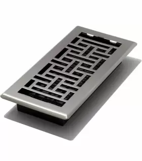 Ajh410-nkl Decor Grates 4in X 10in Steel Brushed Nickel Oriental Floor Vent