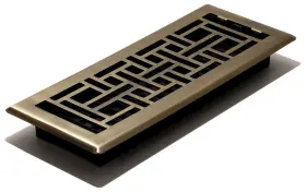 Ajh412-a Decor Grates Oriental Floor Register 4x12 Inches Antique Brass Finish