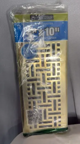 H9qk Decor Grates Floor Register With Wicker Design 4 Inch X 12 Polished Brass-scratches #3