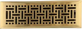 H9qk Decor Grates Floor Register With Wicker Design 4 Inch X 12 Polished Brass-scratches