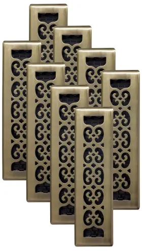 Sph212-a-8 Decor Grates Scroll Design Floor Register 2x12 Inches Antique Brass Finish 8