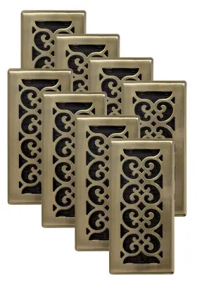 Sph410-a-8 Decor Grates Scroll Finish Floor Register 4x10 Inches Antique Brass 8