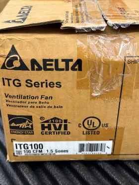 Itg100 Delta 100 Cfm Single Speed Fan Open Box