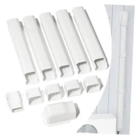 Lck08 Dengyue 3 Inch W 7.5 Ft Mini Split Line Set Cover Kit Air Conditioner Decorative Pvc