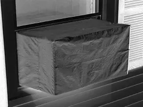 Dependable Industries Inc. Essentials 097958034553 Black Air Conditioner Cover Heavy Duty Ac Outdoor Window Unit 21.5 X 15 16 Inch