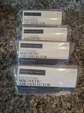 305201-deflector-pc Designers Image Lot Of 4 Shatterproof Magnetic Air Deflector 8 Inch -14 Clear New