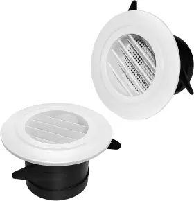 Direct 313050592549 Soffit Vents 3 Inc Round Vent Cover 2 Pcs Air With Built-in A Fly Screen