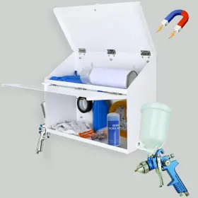 55150 Ditkok White Magnetic Spray Booth Box Wall Mounted With Dual Compar