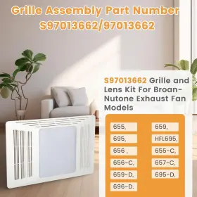S97013662 Drkerr 683132839641 Bathroom Fan Cover Grille And Lens Assembly Kit 16.8 In X 10.6 C #2
