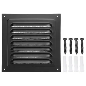 Duefixing 679134802158 6 Inch X6 Aluminum Gable Vent Exterior Wall Outlet Hvac Air Grille Black