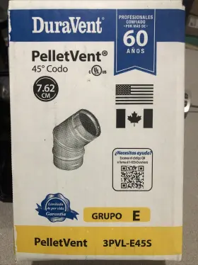 3pvl-e45s Duravent Pellet Vent Elbow 45-degree 3 Inch - Quantity 1