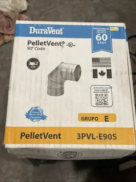 3pvl-e90s Duravent Pellet Stove Vent Elbow 3 Inch 90 Degree