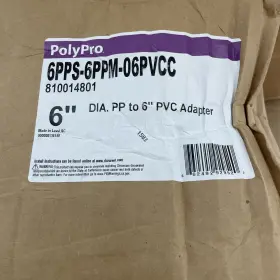 6pps-6ppm-06pvcc Duravent 662492929520 6 Inch Dia Poly Pro To Pvc Adapter New
