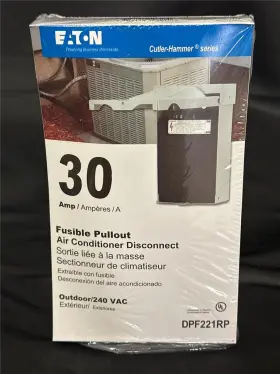 Dpf221rp Eaton 782114103210 Fusible Pullout Air Conditioner Disconnect Outdoor/240vac