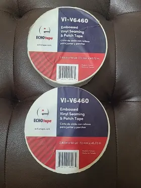 Vi-v6460-0072dx-wh-l15-38 Echotape Fba 2 New Rolls Vi-v6460 White Embossed Vinyl Patch And Seam Tape 2.83 Inch X 50 Yd Ea
