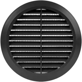 Ecopro Vent 068640649831 Black 5 Inch Round Ventilation Grille With Insect Mesh. Duct / 6