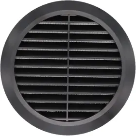 Ecopro Vent 313043521556 Black 6 Inch Round Ventilation Grille With Insect Mesh. Duct / 7