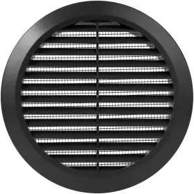 Ecopro Vent 751043450661 Black 6 Inch Round Ventilation Grille With Insect Mesh. Duct /