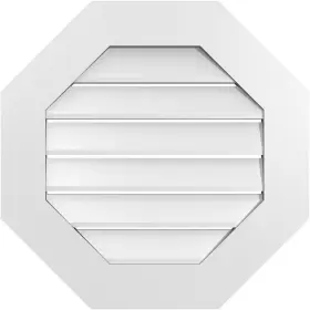 Ekena Millwork 313032665605 24 Inch X Octagonal Surface Mount Pvc Gable Vent Functional With Standard
