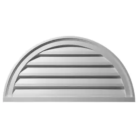 Ekena Millwork 313041333366 40 Inch X 20 Half Round Primed Polyurethane Paintable Gable Louver Vent Funct