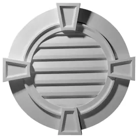 35.625 Ekena Millwork 445056945913 Inch X Round Primed Polyurethane Paintable Gable Louver Vent No