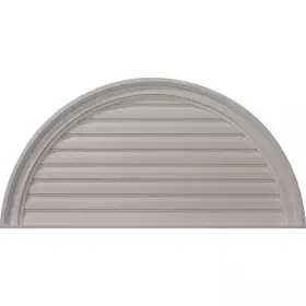 Ekena Millwork 726084461529 36 Inch X 18 Half Round Primed Polyurethane Paintable Gable Louver Vent Non-f