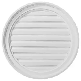 Ekena Millwork 726084774254 22 Inch X Round Primed Polyurethane Paintable Gable Louver Vent Functional