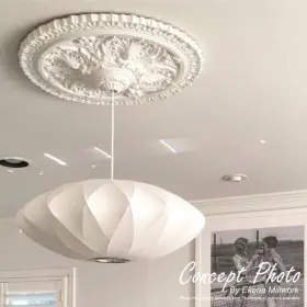 Cm31ca2-04000 Ekena Millwork Ceiling Medallion Circle 2-piece Fits Canopies Up To 5-1/2 Inch #3