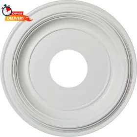 Cmp13tr Ekena Millwork 13 Inch Od X 3 1/2 Id 1 1/4 P Traditional Thermoformed Pvc Ceiling Medallion Fits