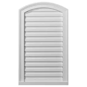 Gvey18x30d Ekena Millwork 18 Inch X 30 Round Top Primed Polyurethane Paintable Gable Louver Vent