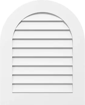 Gvprt12x1201sf Ekena Millwork 12 Inch W X H Round Top Surface Mount Pvc Gable Vent Functional With 3-1/2 1 P