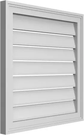 Gvpve24x2402sf  Ekena Millwork 24 Inch W X H Rectangle Surface Mount Pvc Gable Vent Functional With 1-1/2 2 B