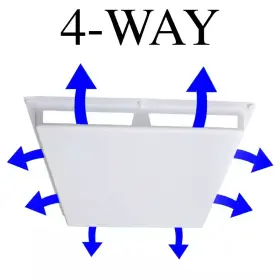 Elima-draft 313031661684 Commercial 4-way Air Deflector Cover For 24 Inch X Diffuser