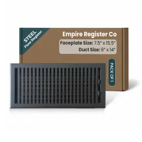 Er1200-614-st-txb Empire Register Co . 6 Inch X 14 Premium Vent Covers For Home Floor Only Metal Damper Attached Flo