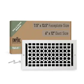 Er1550-612-st-wht-w Empire Register Co Ceiling And Wall Vent Cover - 6x12 Inch Honeycomb Design White Finish Meta