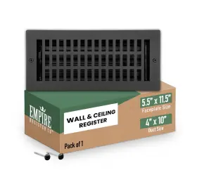Er2100-410-st-txb-w Empire Register Co Ceiling And Wall Vent Cover - 4x10 Inch Modern Contemporary Design Textured
