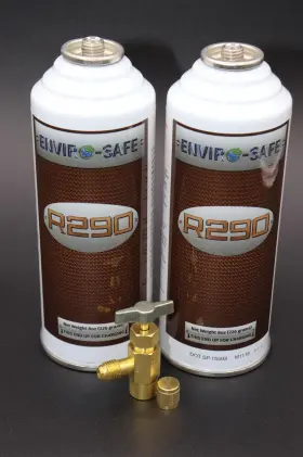 467656 Enviro-safe R290 Refrigerant Set Of 2 Cans With T Handle Top Tap Part #9937